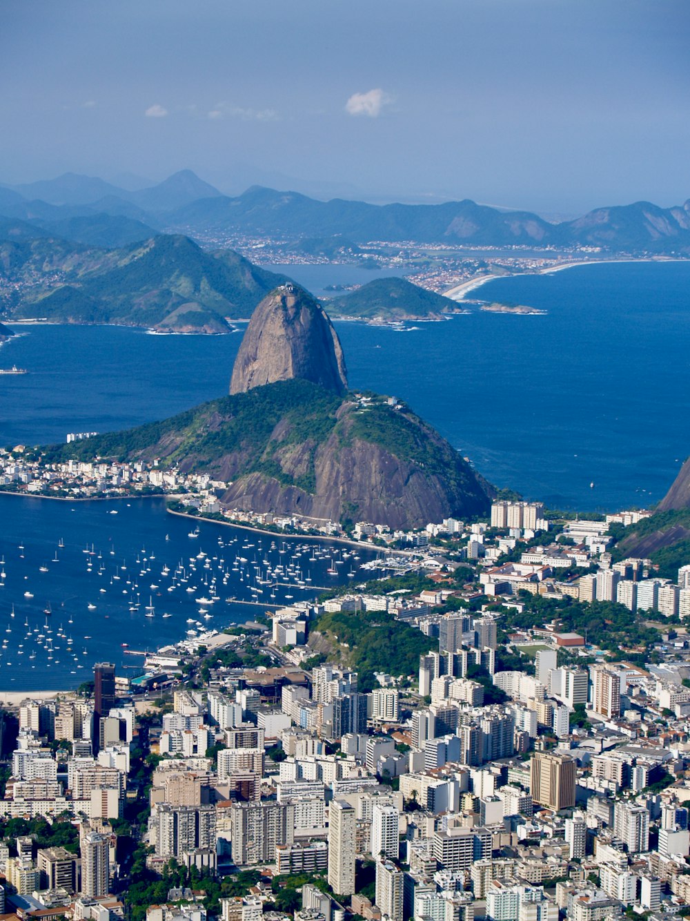 aerial view of city buildings near body of water during daytime