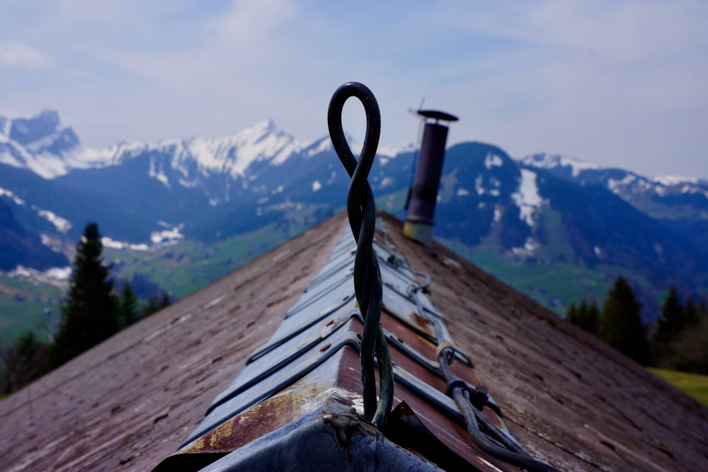 black metal pipe on roof