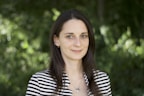 woman in black and white striped shirt