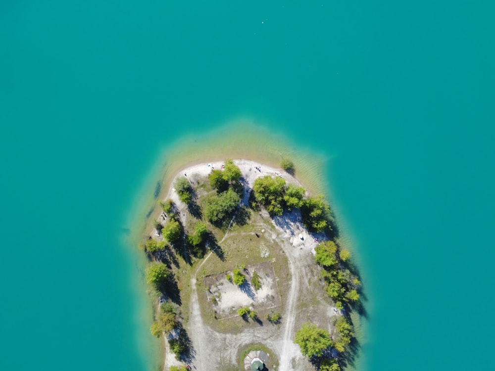 aerial view of green island