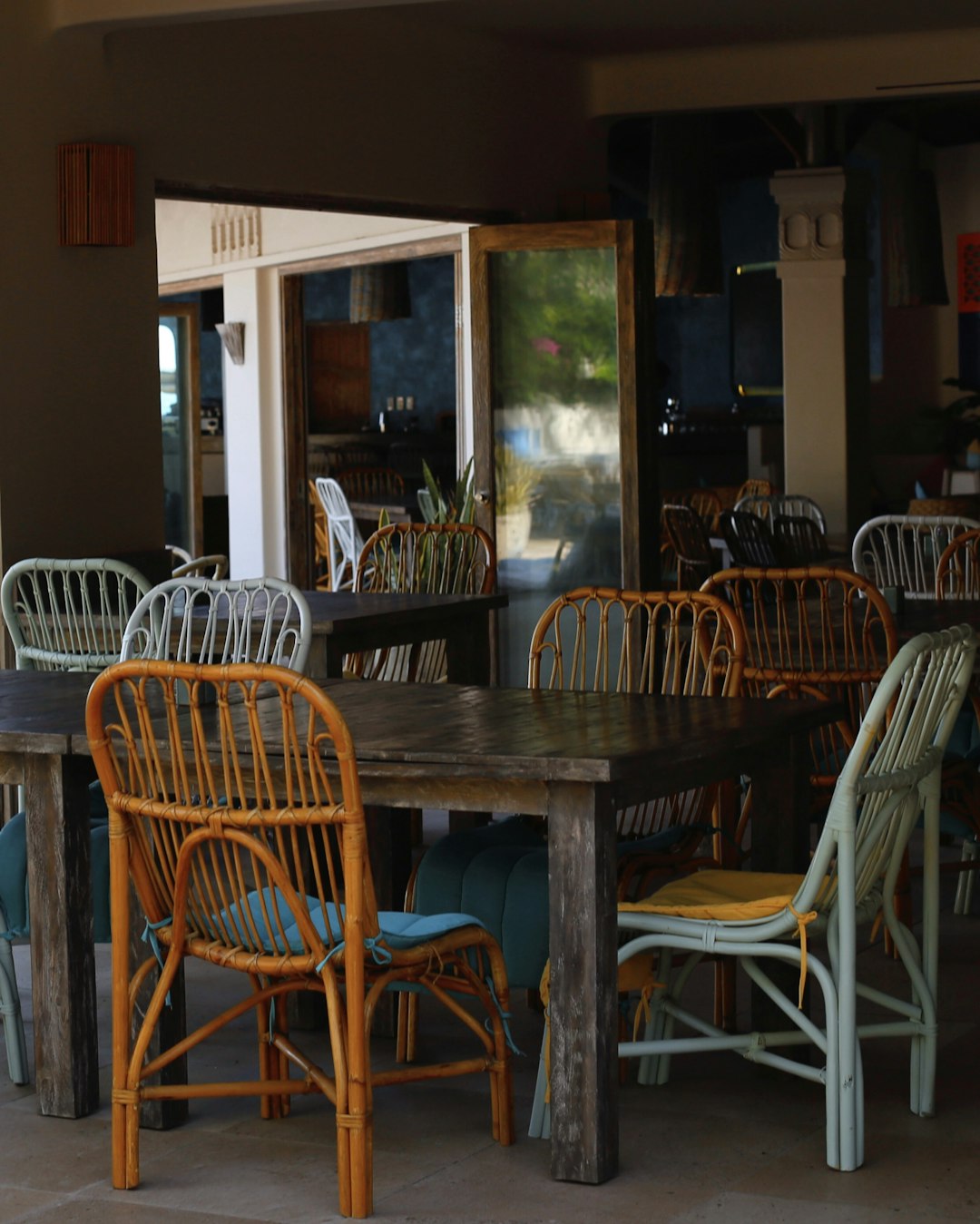 brown wooden table and chairs