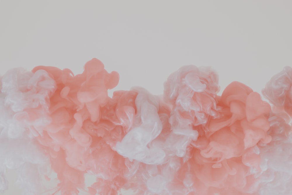 pink smoke on white background