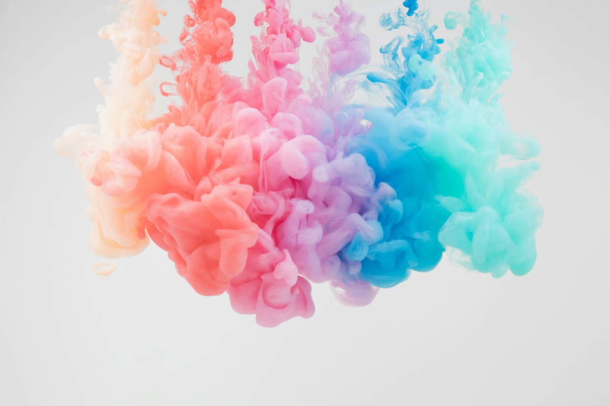 Vivid psychedelic fluid colour swirl
