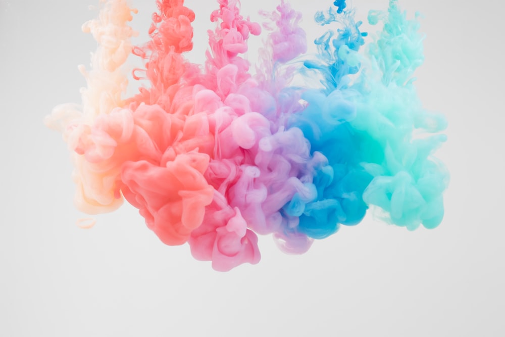 pink and blue smoke illustration