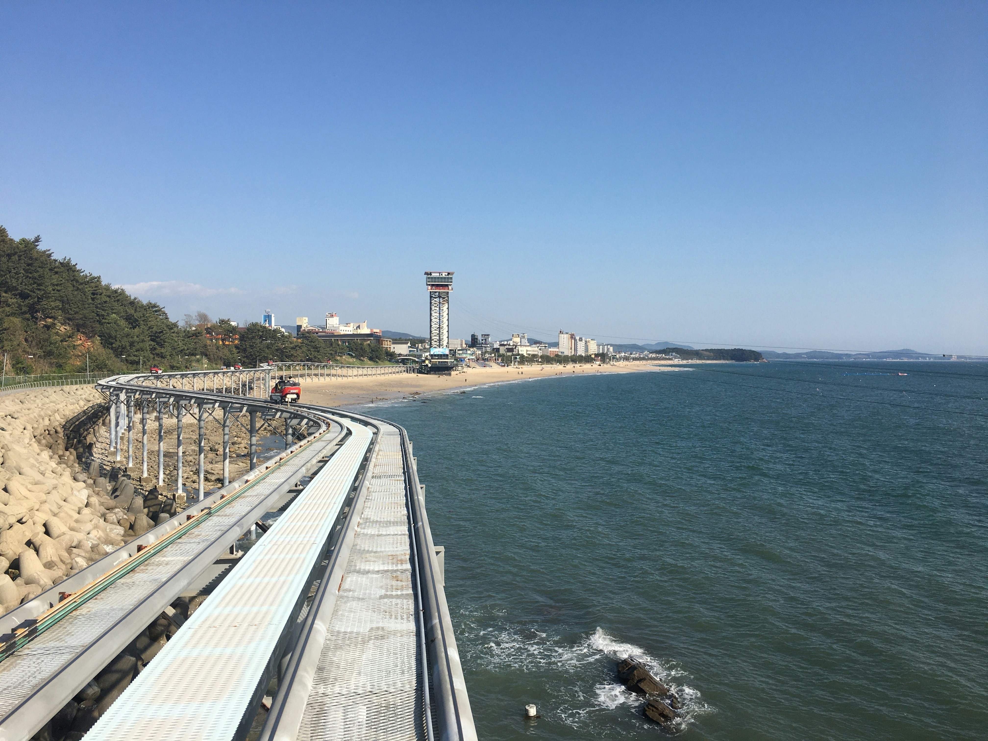 Mediterranean coastline with coastal railway