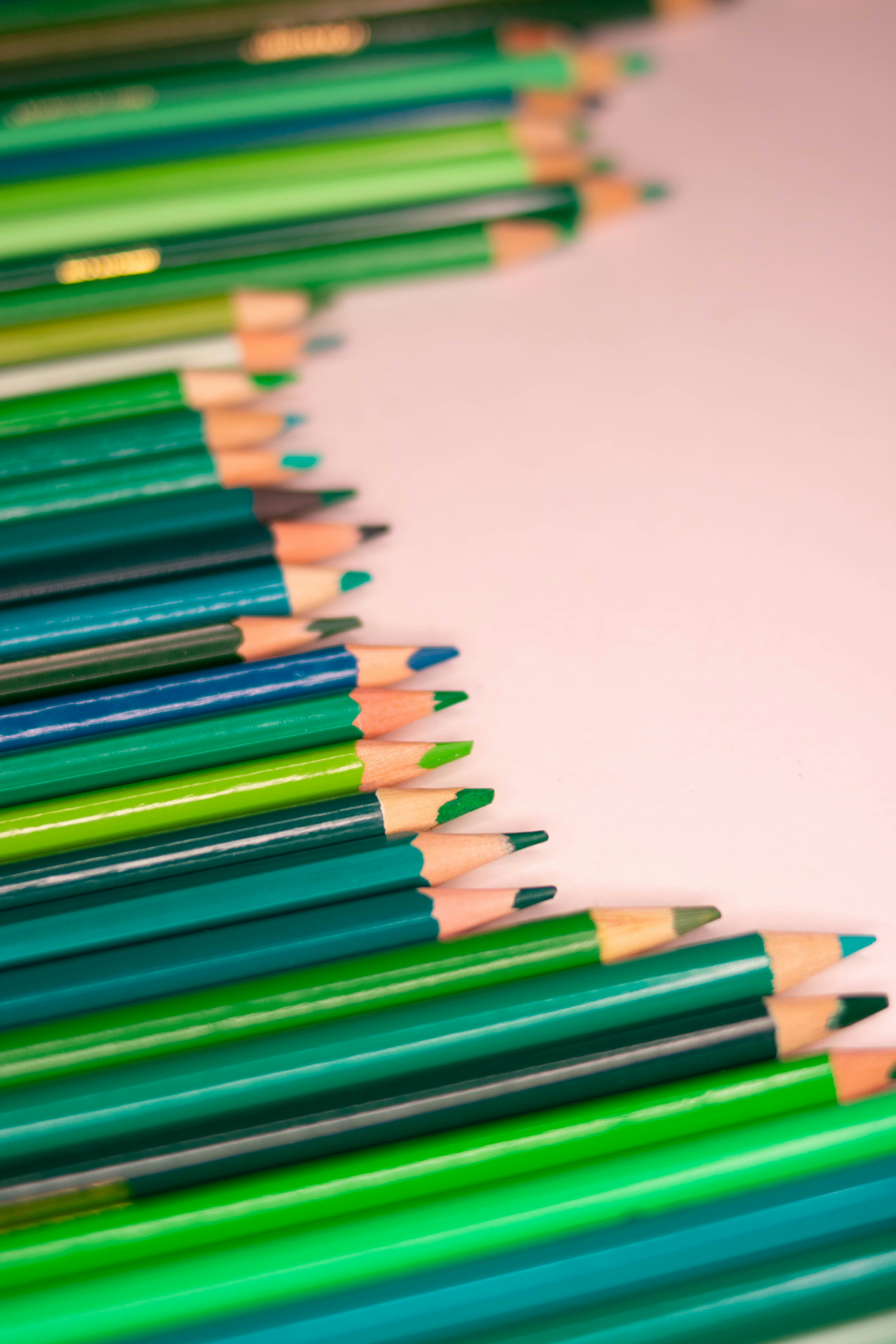 green blue and black coloring pencils