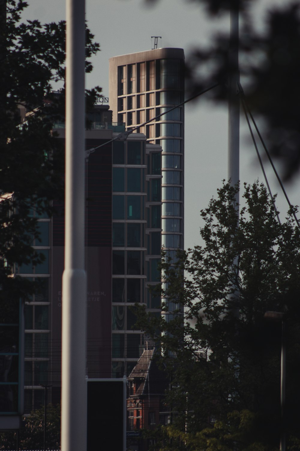 white and blue concrete building