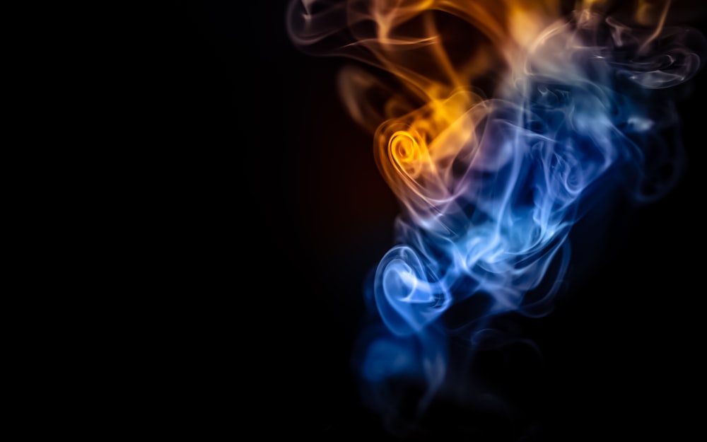 blue and orange smoke illustration