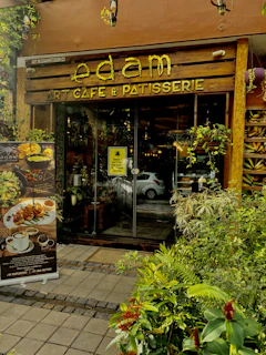 An inviting shot of the combined Godiva chocolate and Edo Japanese restaurant entrance with subtle luxury touches.