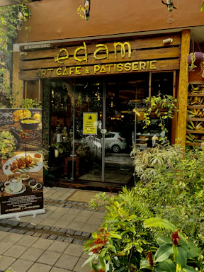 A cozy corner of edoviva with a blend of rich chocolates and elegant Japanese dining ambiance.