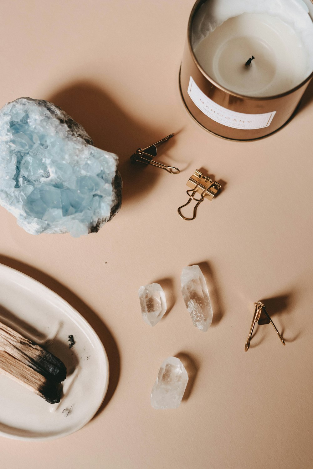 white ice on white table