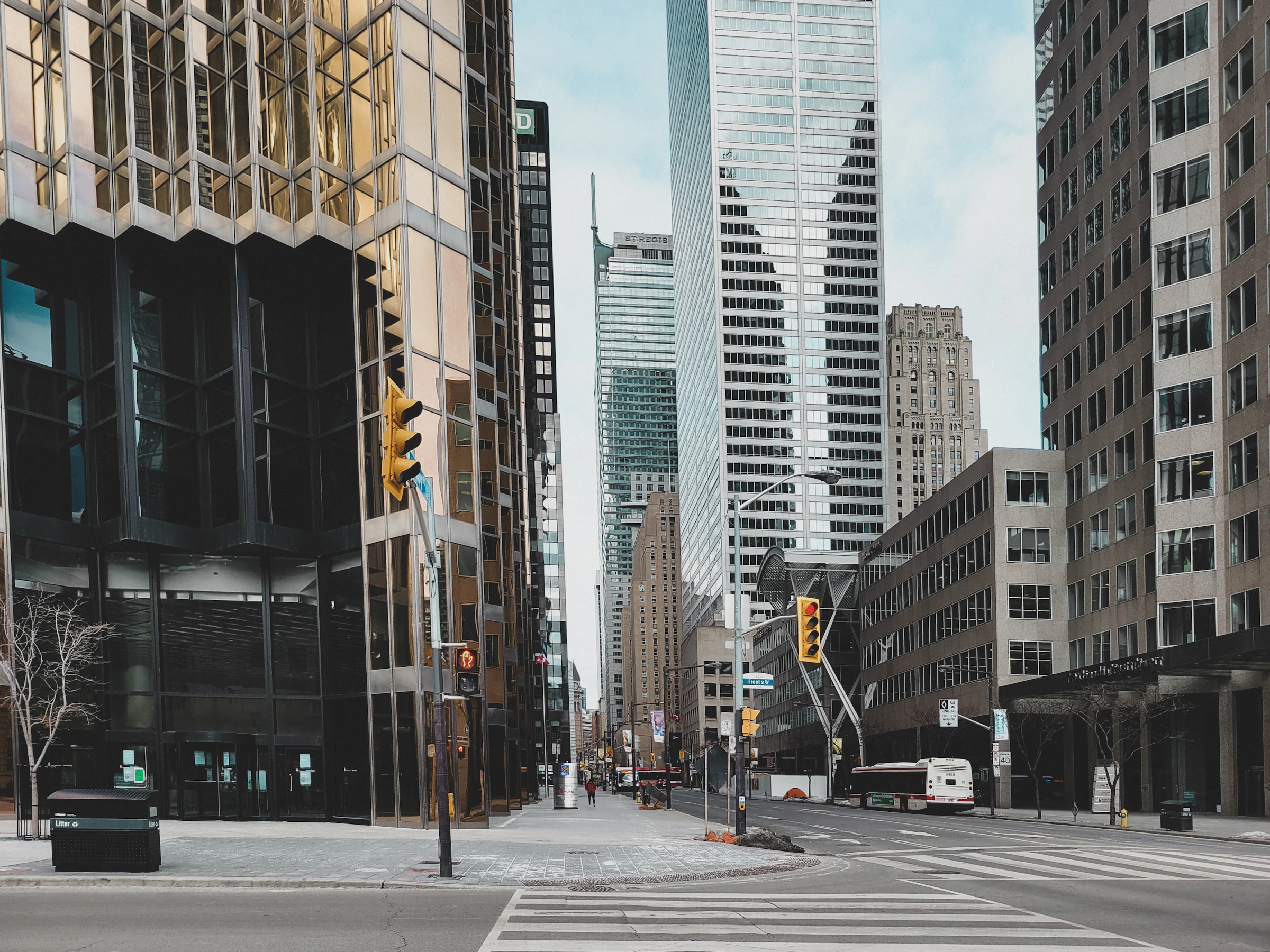 Toronto financial district streetscape