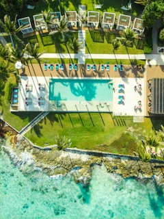 aerial view of swimming pool