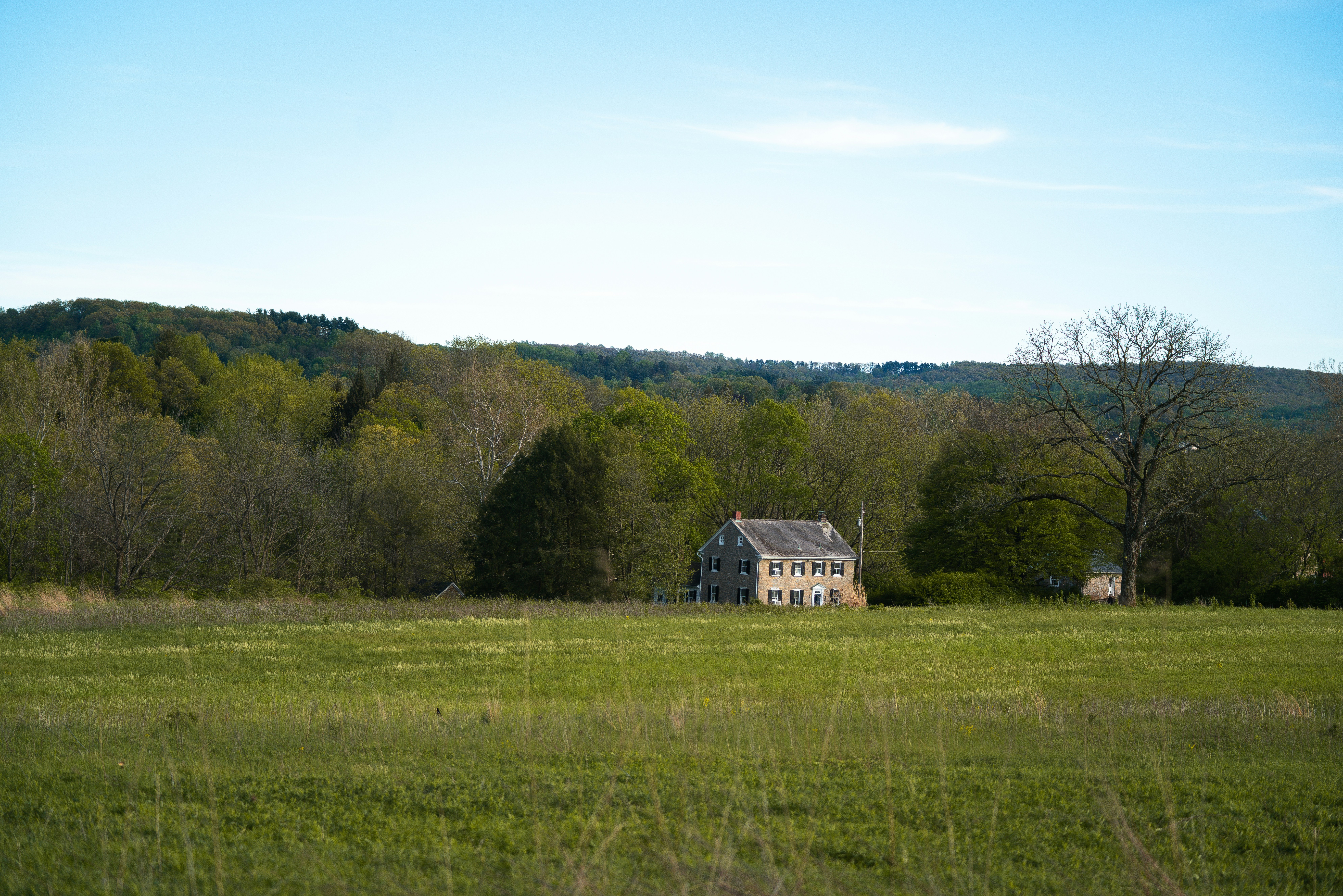 white and brown house on green grass field during daytime