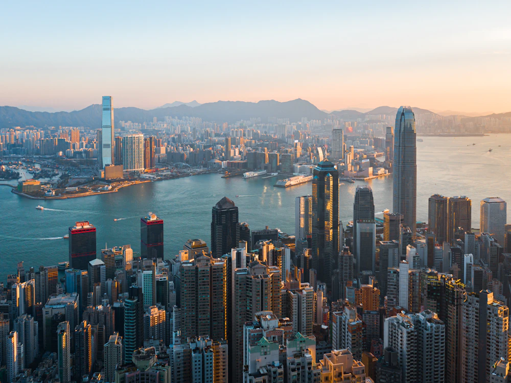 Hong Kong city skyline at night
