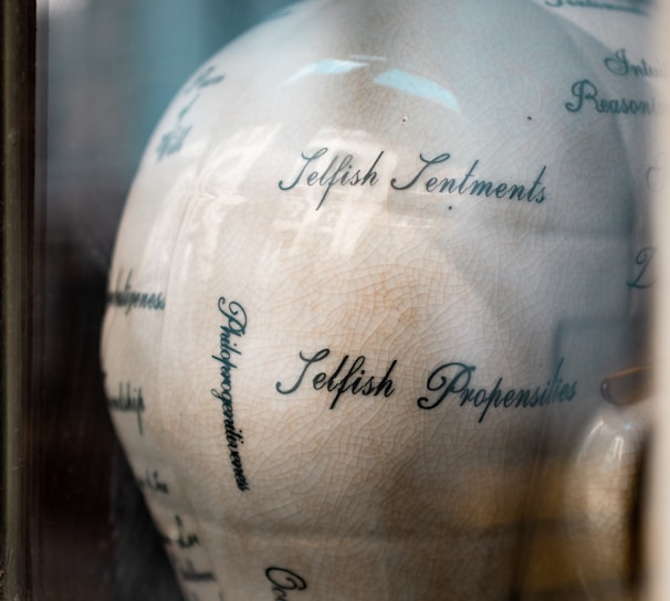 blue and white desk globe