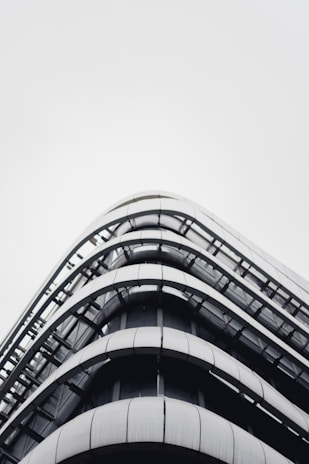 A completed building showcasing sleek design and structure.