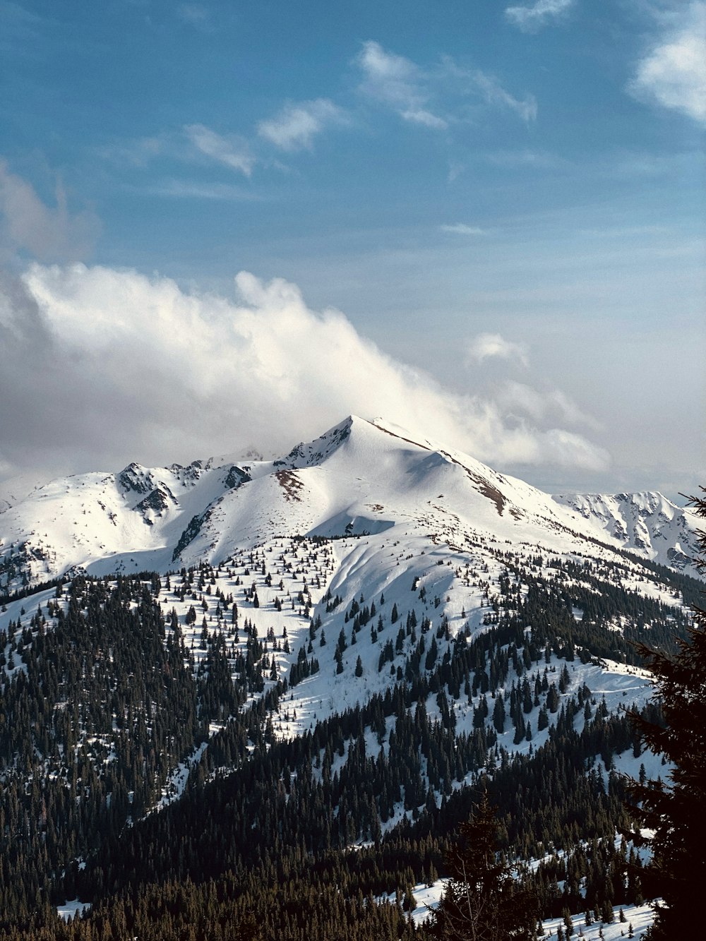 snow covered mountain under blue sky during daytime