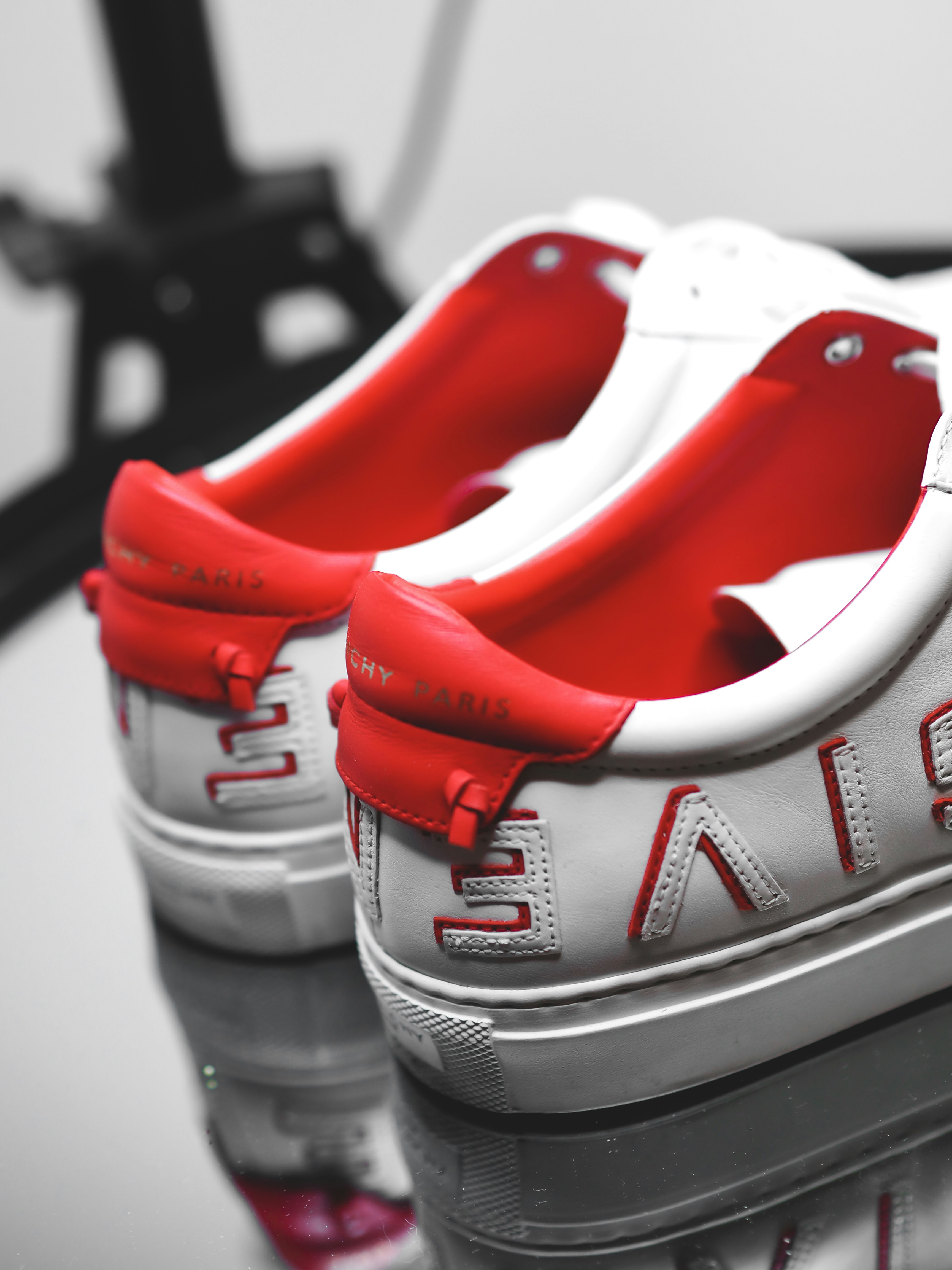 mens white nike shoes with red swoosh