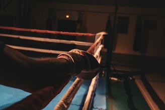 Gant et ring de boxe anglaise