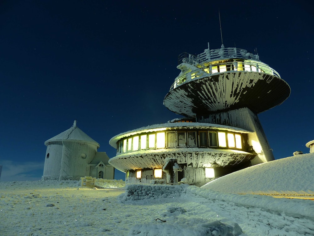 white concrete building during nighttime