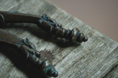 Close-up of finely crafted wooden wardrobe handles with a polished finish.