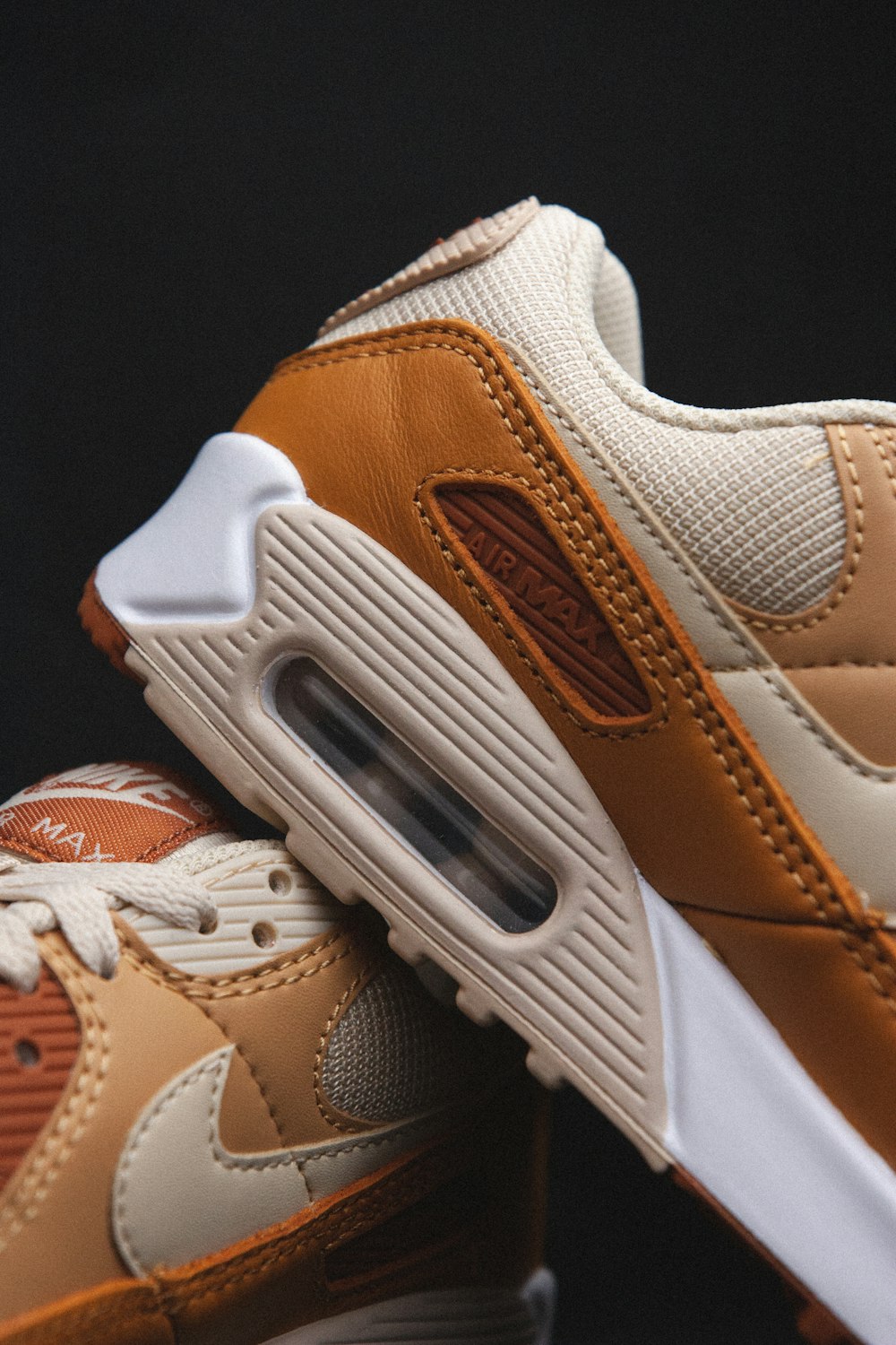 white and brown nike air max