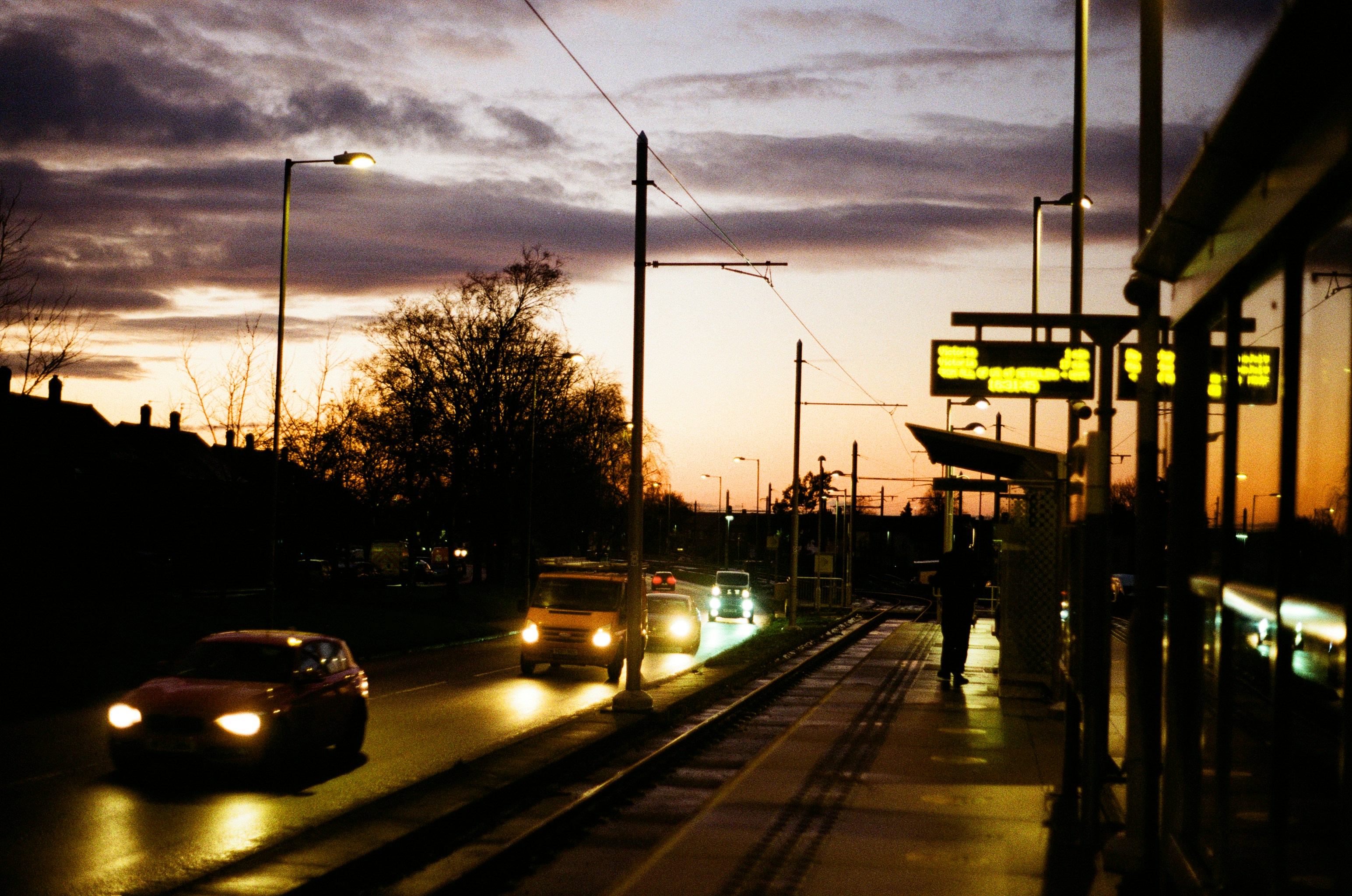 cars on road during night time