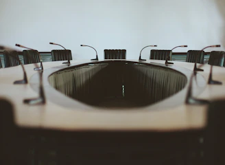 black and white round table
