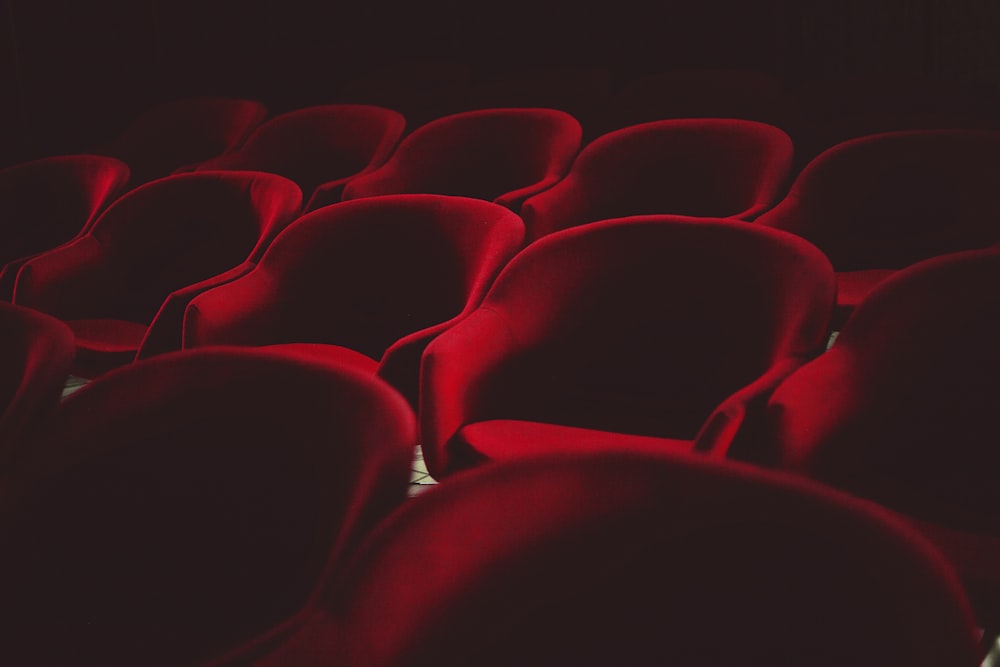 red chairs with black background