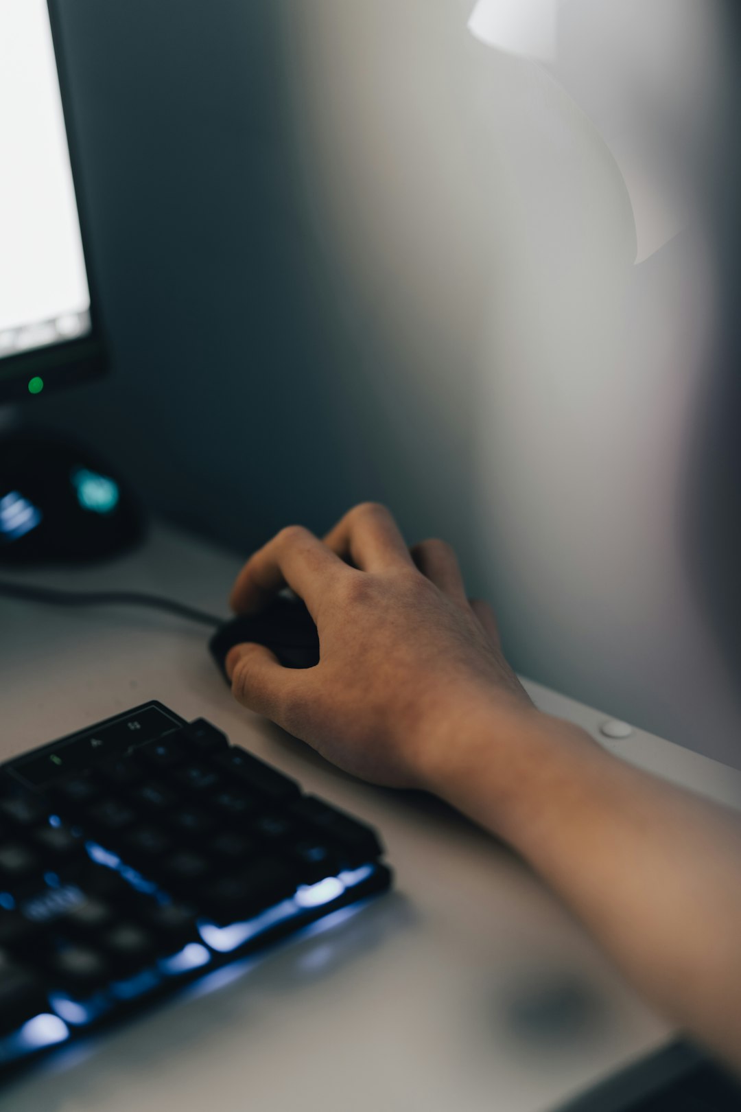 person holding black computer mouse