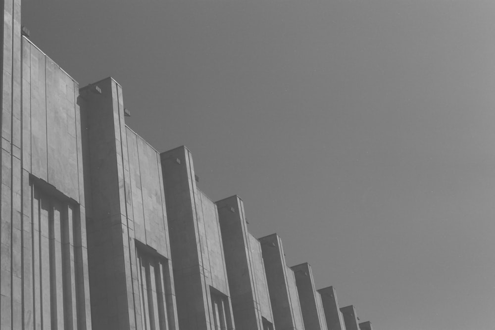 grayscale photo of concrete building