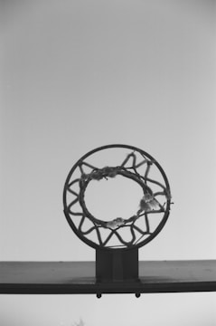 A worn-out pool cage with torn mesh and faded frame.