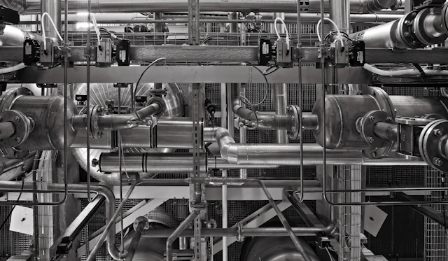 Pipework and mechanical equipment — illustrative stock photograph