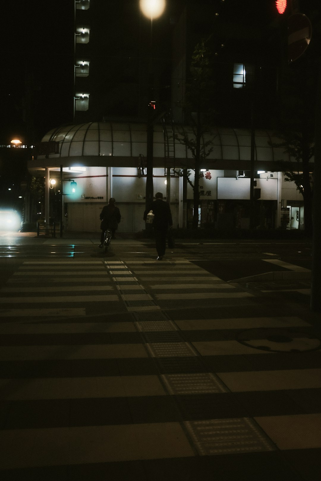 people walking on sidewalk during night time