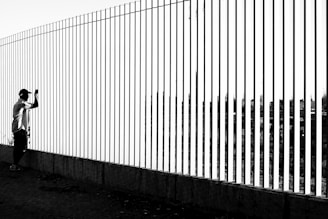 white and black wooden fence