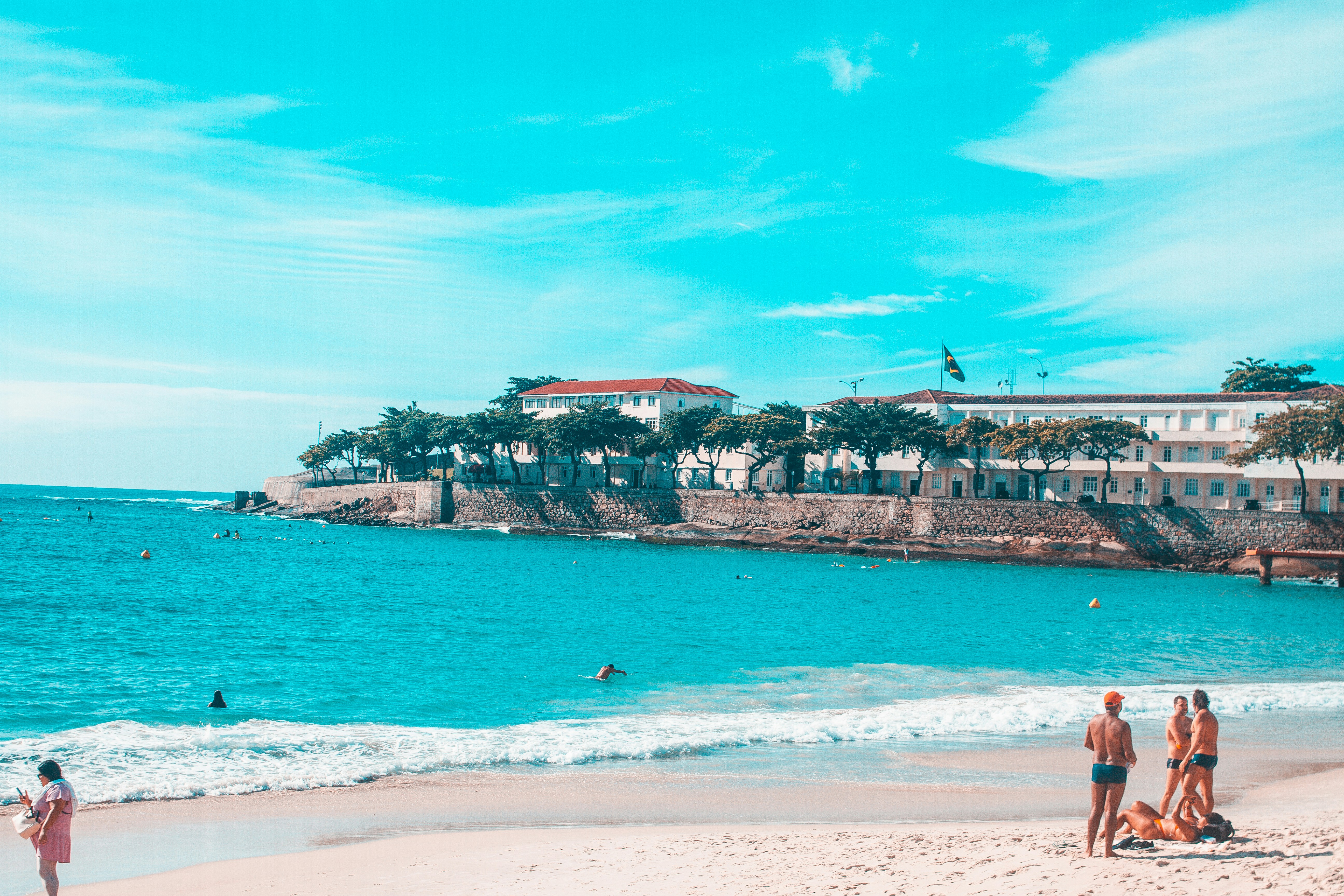 Woman in red bikini standing on beach during daytime photo – Free Blue ...
