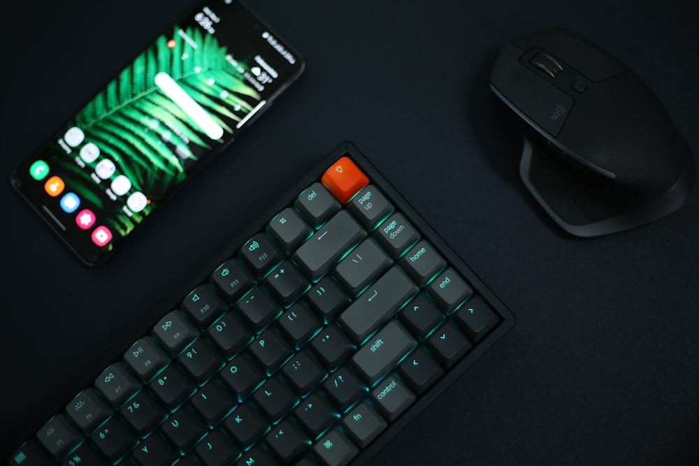 black and green computer keyboard