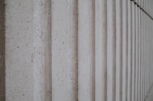 Close-up of reinforced concrete columns strengthened with Ultratech cement.