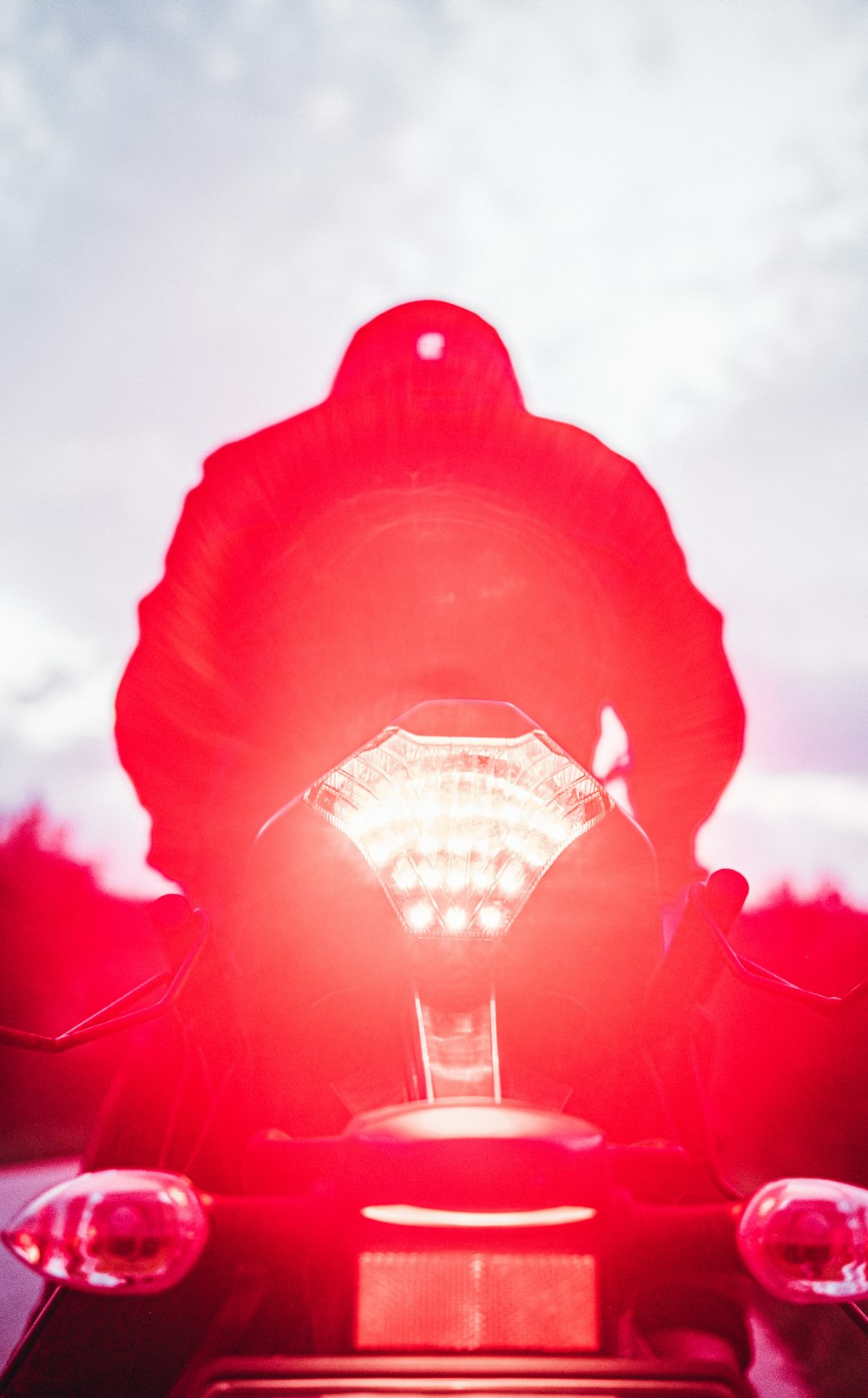 red heart shaped light bulb