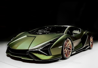 green and black lamborghini aventador