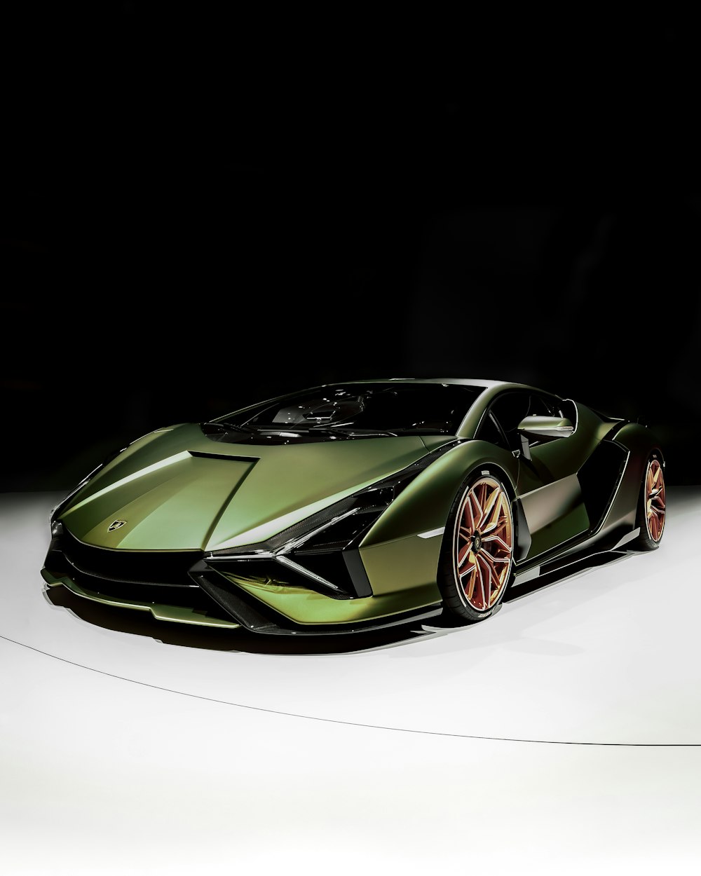 green and black lamborghini aventador