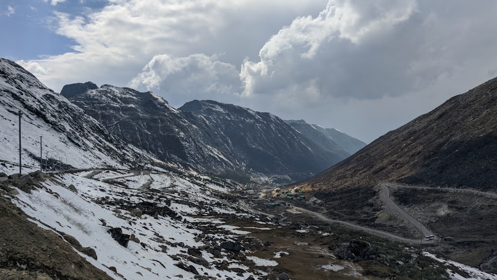 snow covered mountain under cloudy sky during daytime