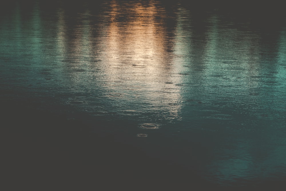 body of water during night time