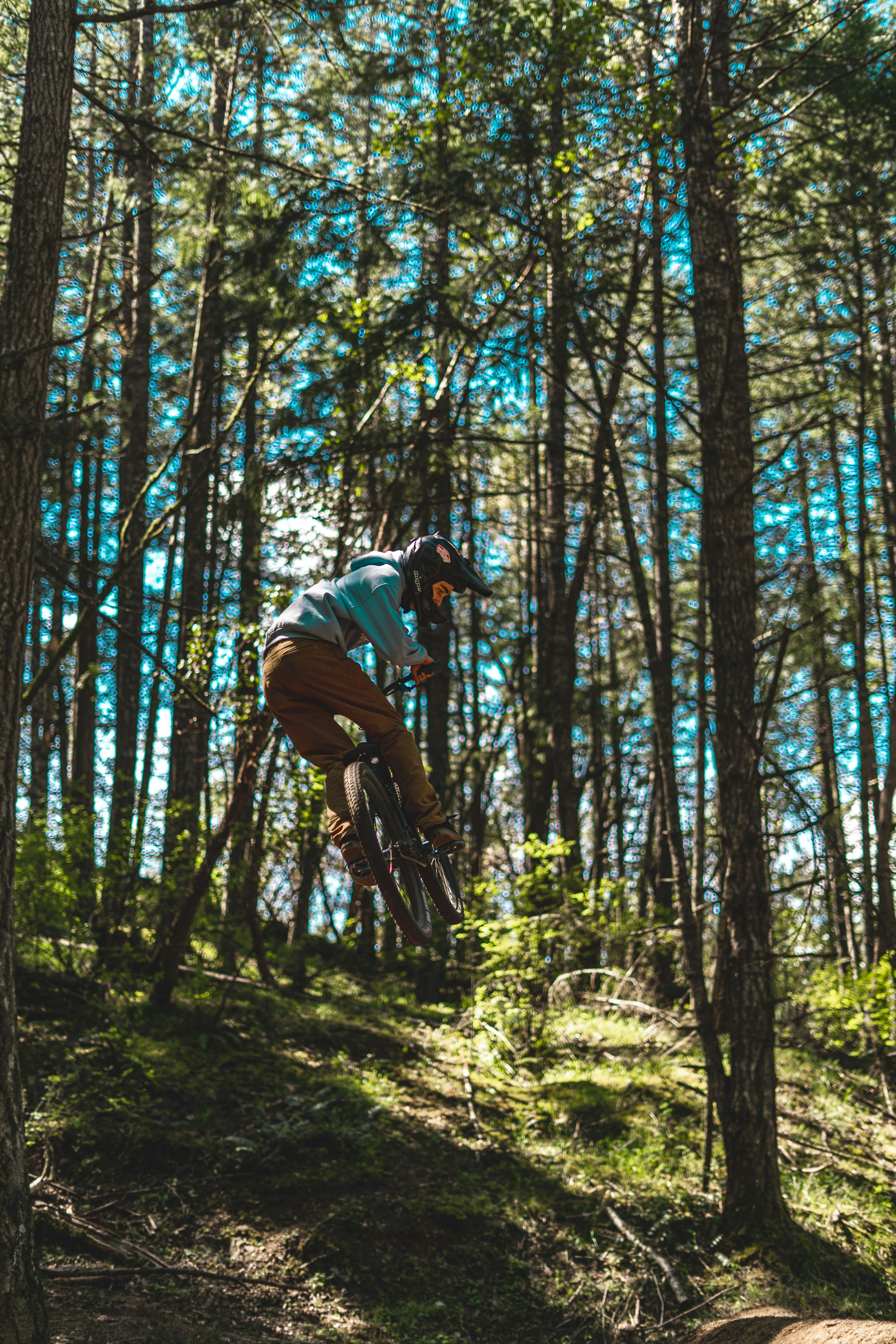 man in brown jacket and blue denim jeans riding on brown horse in forest during daytime