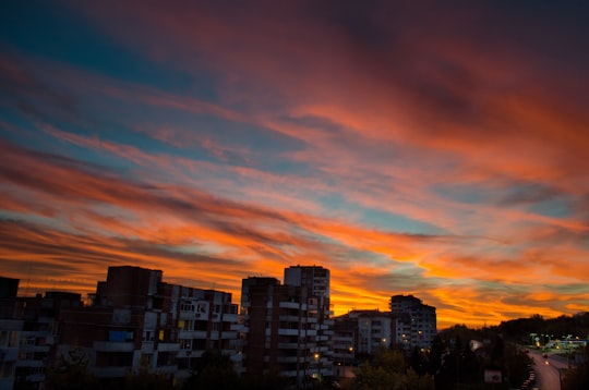 silhouette of city buildings during sunset in Veliko Tarnovo Bulgaria