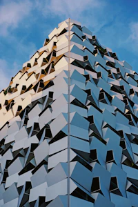 white and blue concrete building