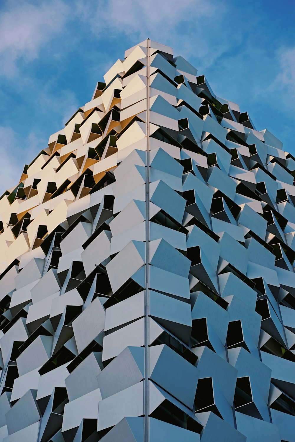 white and blue concrete building