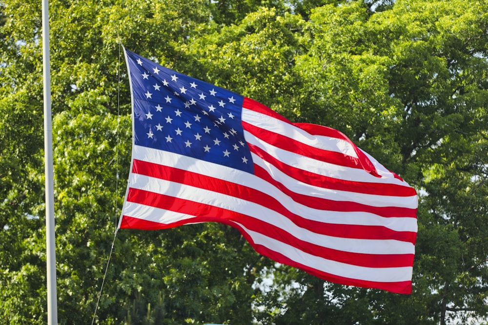 us a flag on flag pole