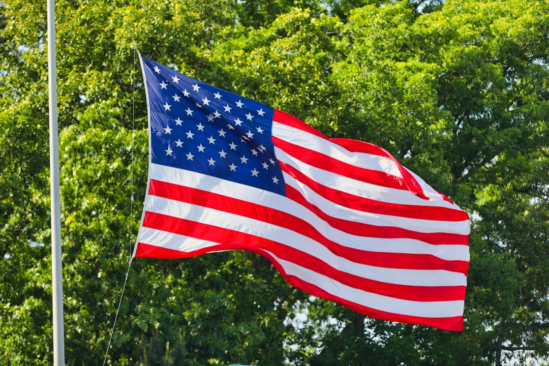 us a flag on flag pole